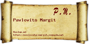 Pavlovits Margit névjegykártya