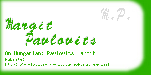 margit pavlovits business card